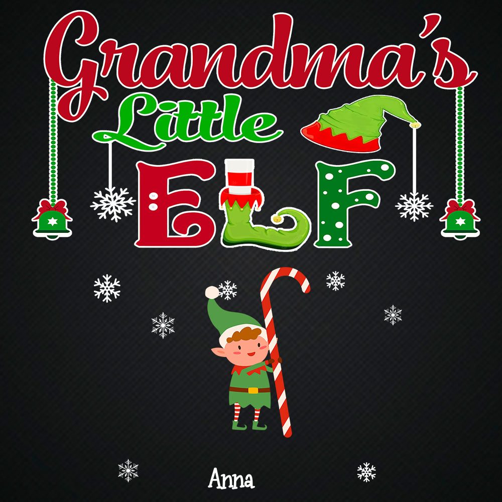 Grandma's Little Elf  - Personalized T- Shirt Teddy Bear