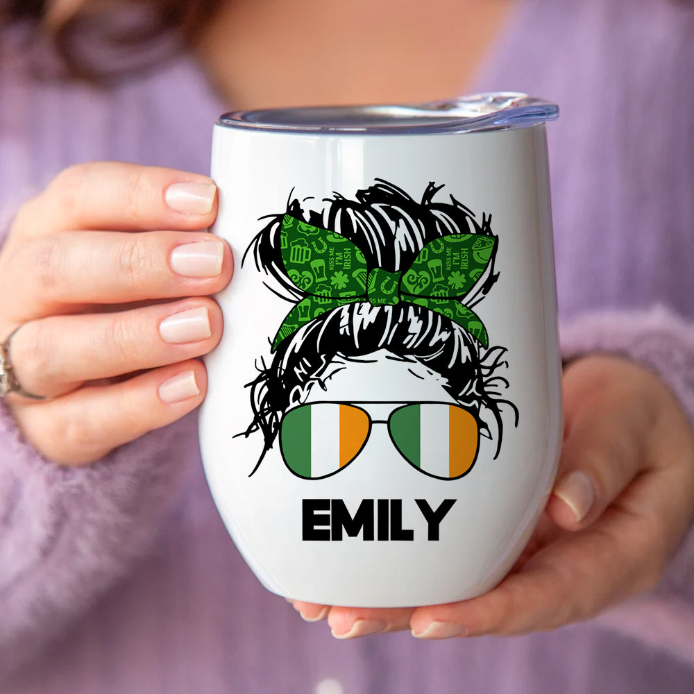 Irish Girl Vino Viber Only St. Patrick's Day - Personalized Wine Tumbler