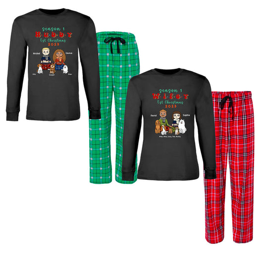 Wifey Hubby Season 1 Est 2023 Christmas Matching Pjs For Couples