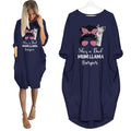 She's A Bad Mum Llama - Personalized Pocket Dress - Mother's Day Gifts