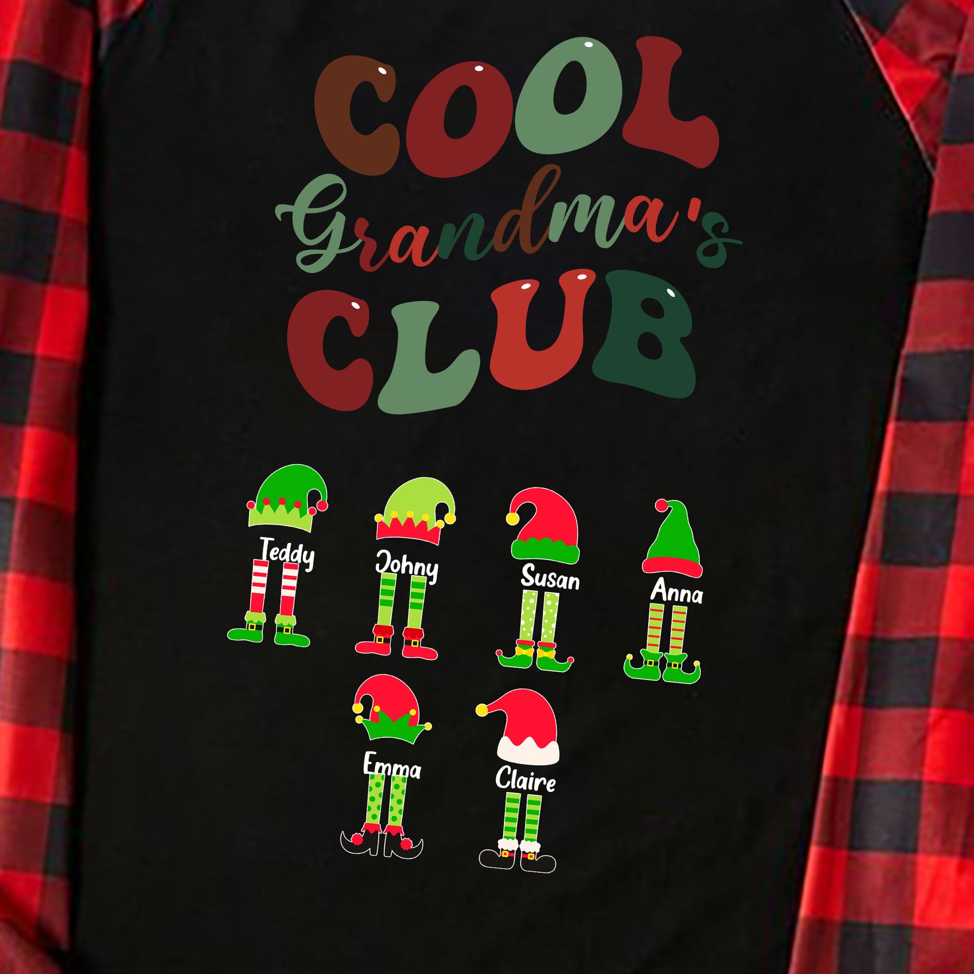 Cool Grandma's Elves Club Christmas Personalized Pajamas