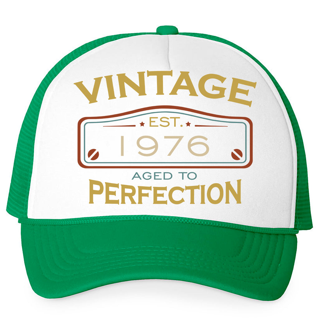 Vintage Perfection Birthday Gifts - Personalized Trucker Cap