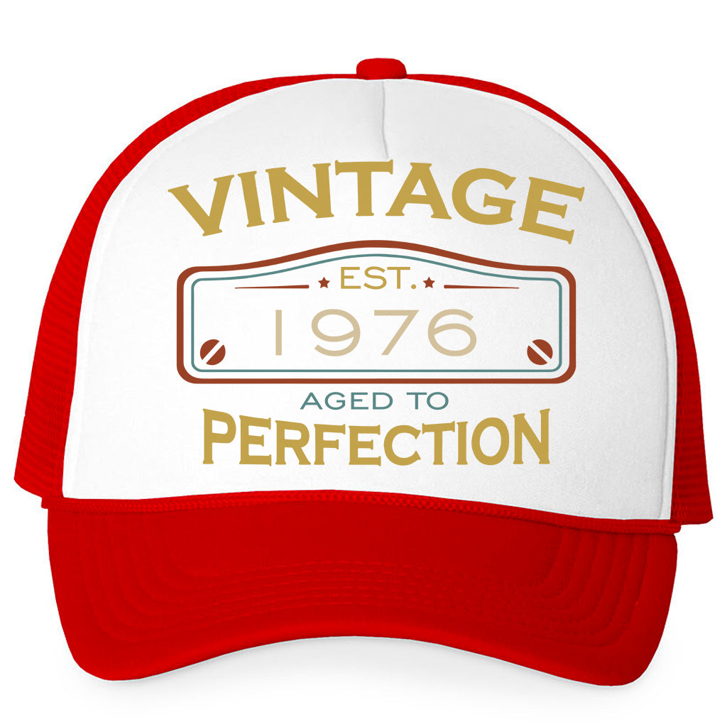 Vintage Perfection Birthday Gifts - Personalized Trucker Cap