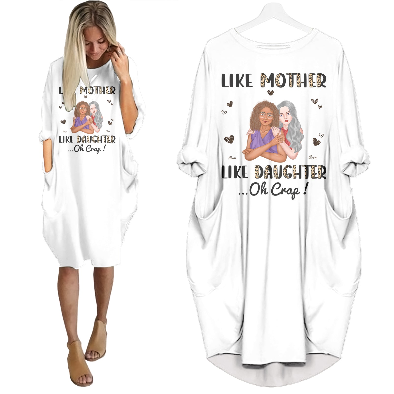 Like Mother Like Daughter - Personalized Pocket Dress - Gifts For Mother's Day, Gifts Mum Birthday