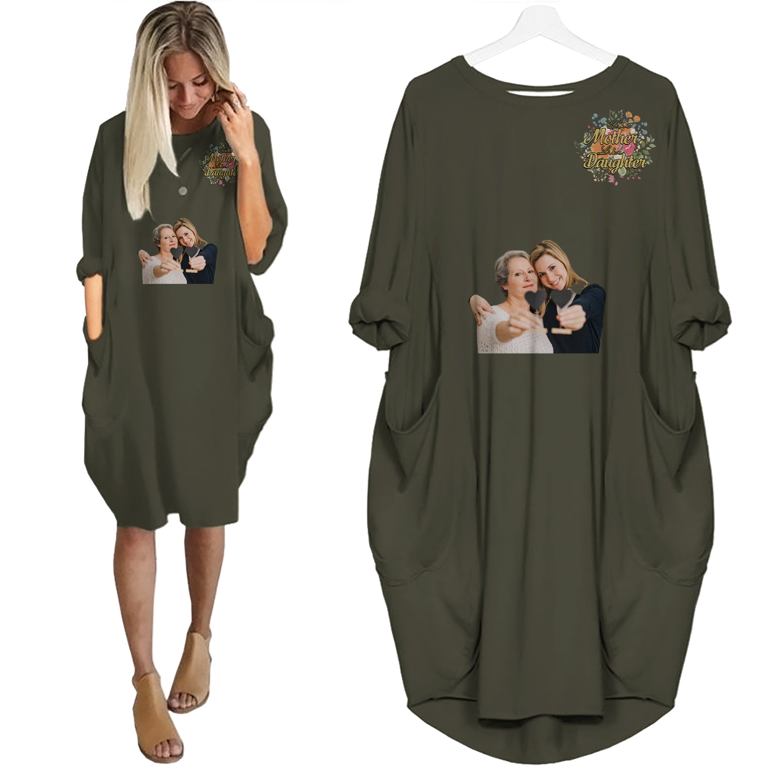 Like Mother Like Daughter Matching - Personalized Pocket Dress - Mother's Day Gifts