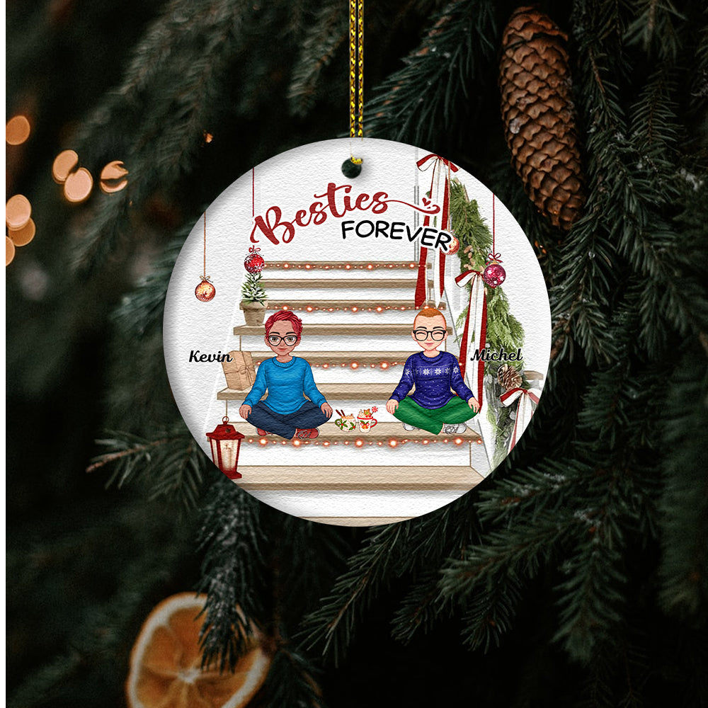 Personalized Christmas Ornament For Besties Forever