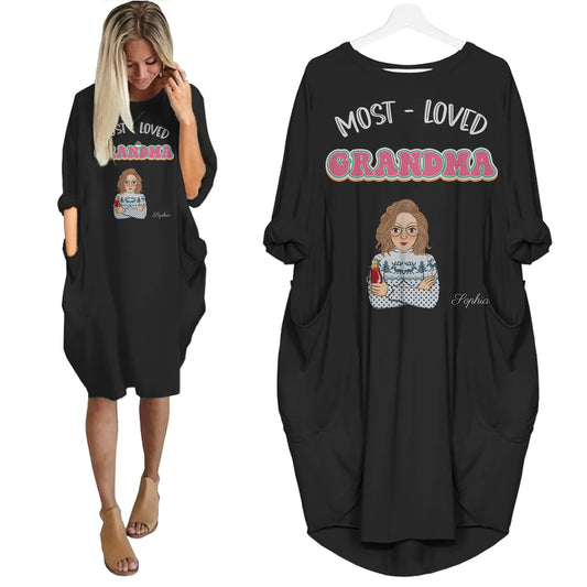 Most Loved Grandma - Personalized Pocket Dress - Gifts For Mother's Day
