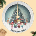 Family Gather Around Xmas Tree Personalized Christmas Tree Skirt