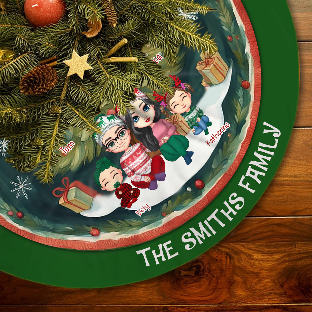 2023 Happy Family Personalized Christmas Tree Skirt