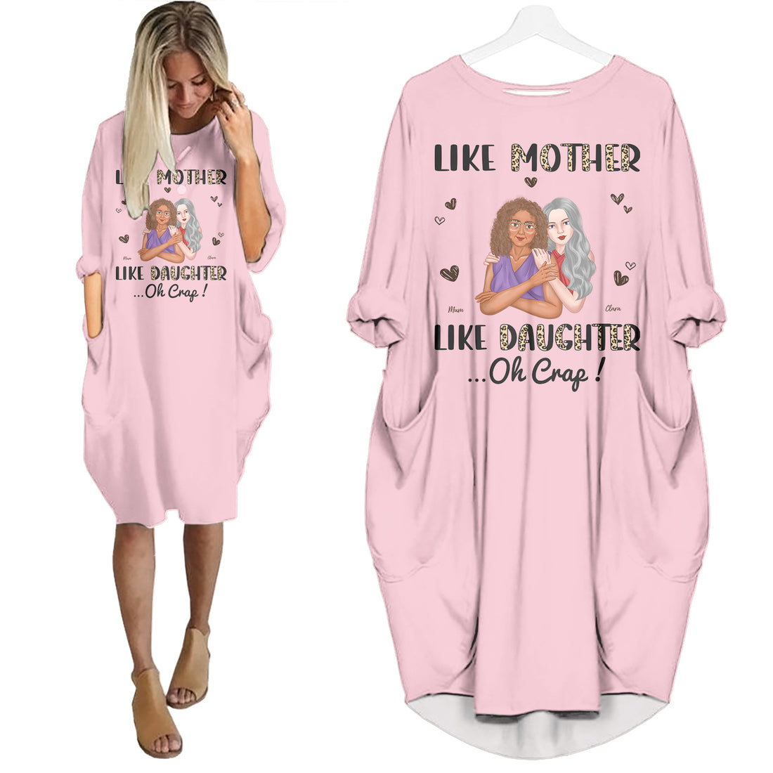 Like Mother Like Daughter - Personalized Pocket Dress - Gifts For Mother's Day, Gifts Mum Birthday