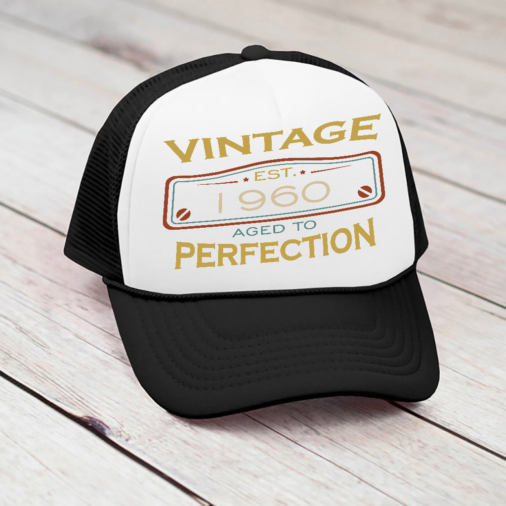 Vintage Perfection Birthday Gifts - Personalized Trucker Cap