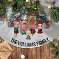 Family Gather Around Xmas Tree Personalized Christmas Tree Skirt