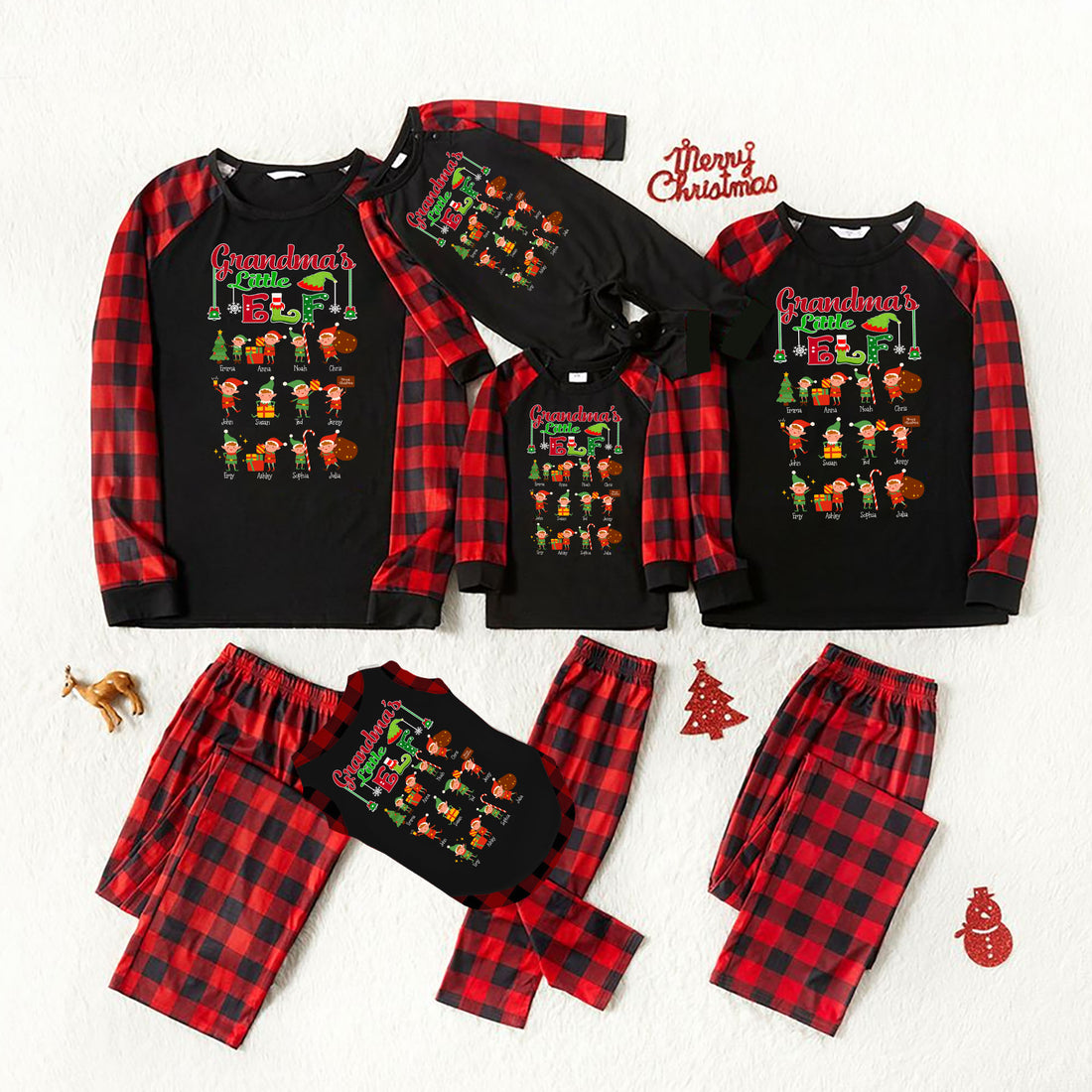 Grandma's Little Elf Christmas Personalized Pajamas