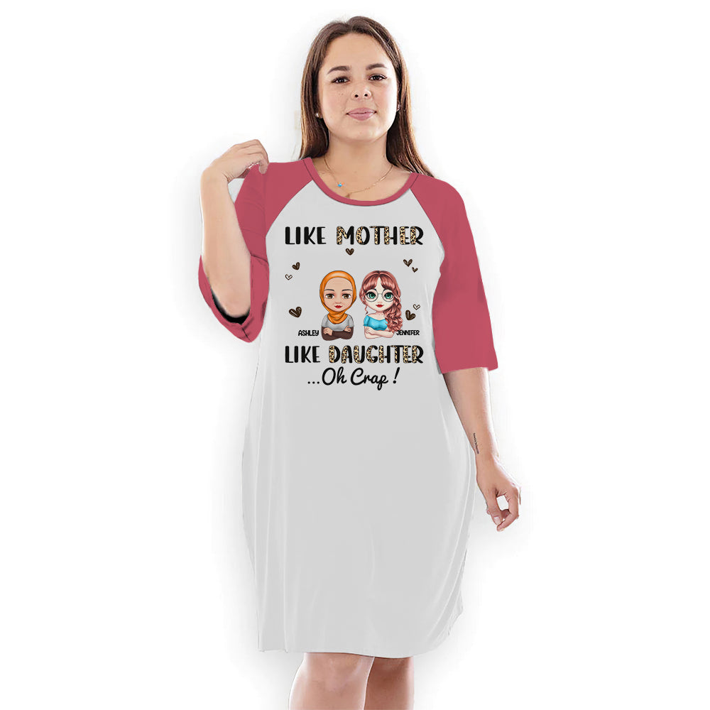 Like Mother Like Daughter Oh Craf - Personalized Nightgown For Women