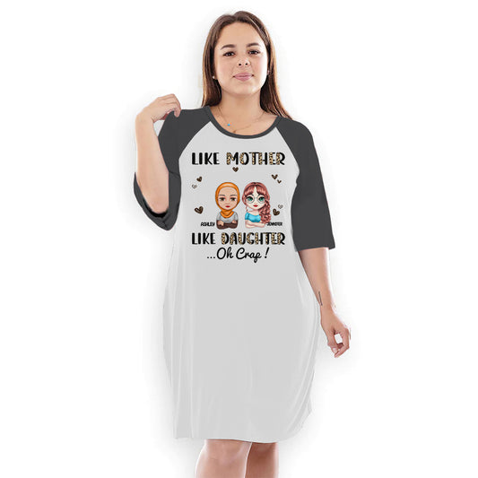 Like Mother Like Daughter Oh Craf - Personalized Nightgown For Women
