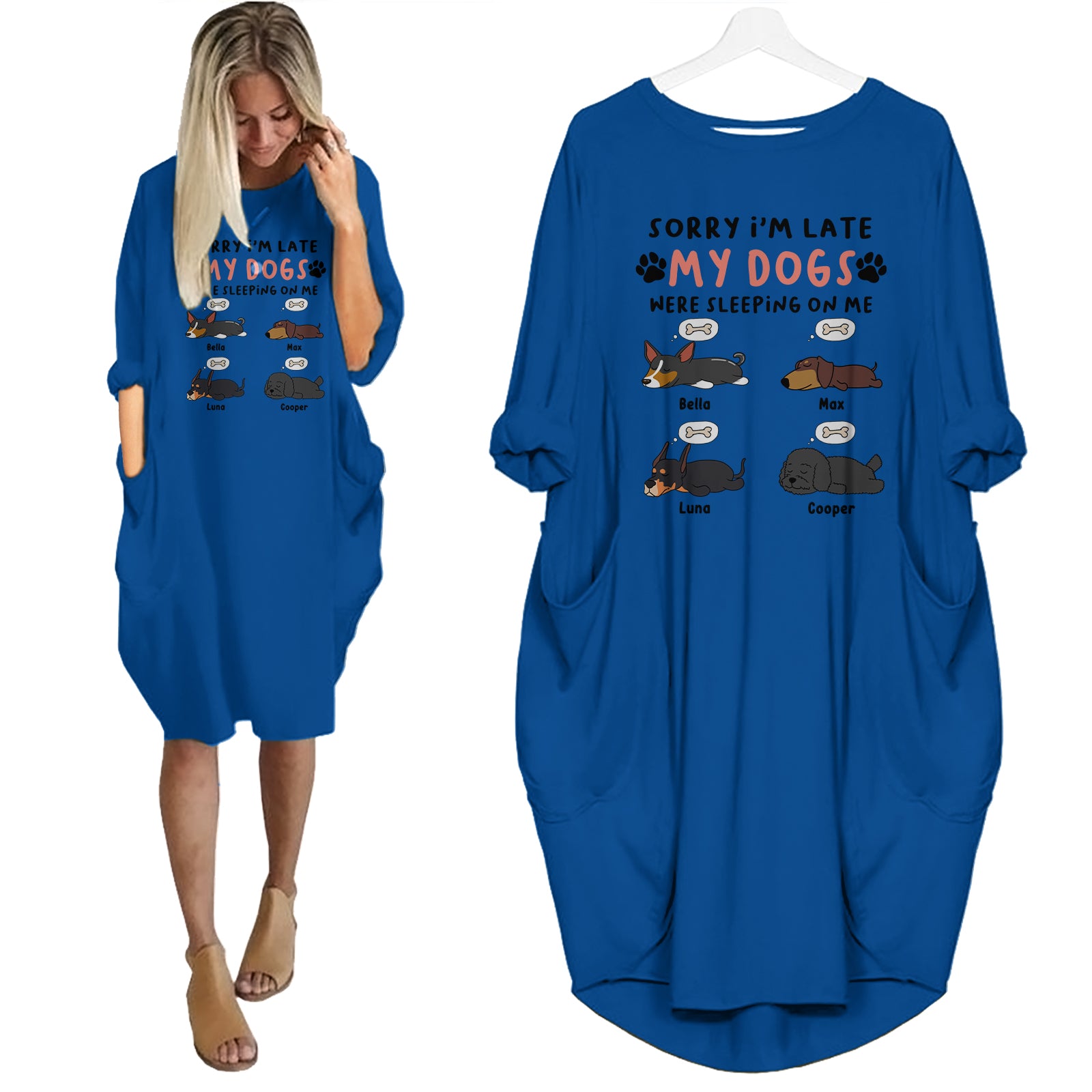 Sorry I'm Late My Pet Was Sleeping On Me - Personalized Dress With Pocket