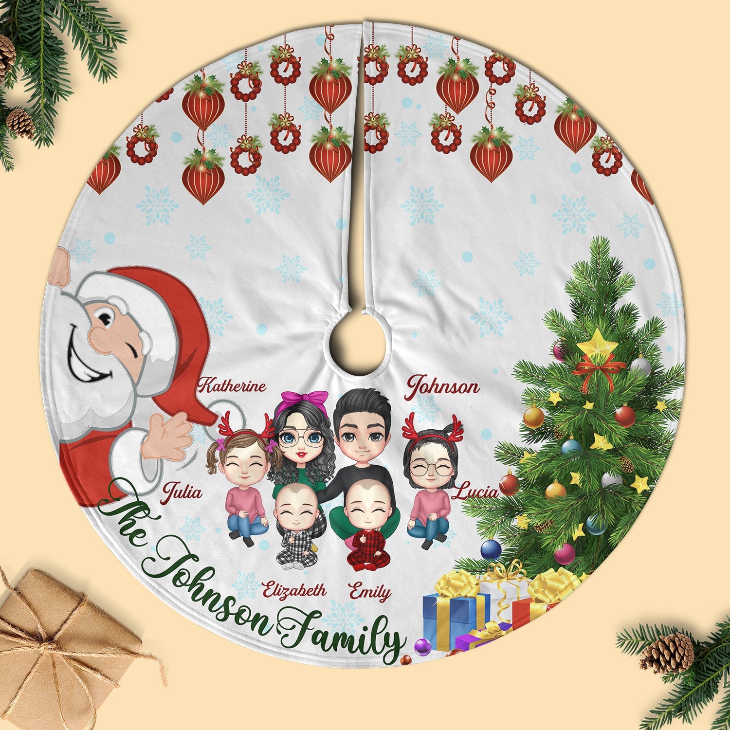 Wonderful Gift Personalized Christmas Pencil Tree Skirt For Family