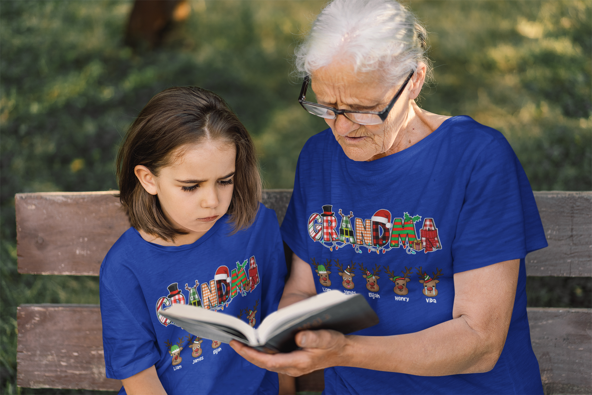 Grandma Reindeer Personalized Matching Christmas Shirt