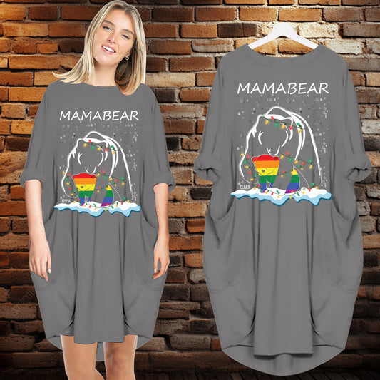 Mama Bear LGBT - Personalized Batwing Pocket Dress - Mother's Day Gifts
