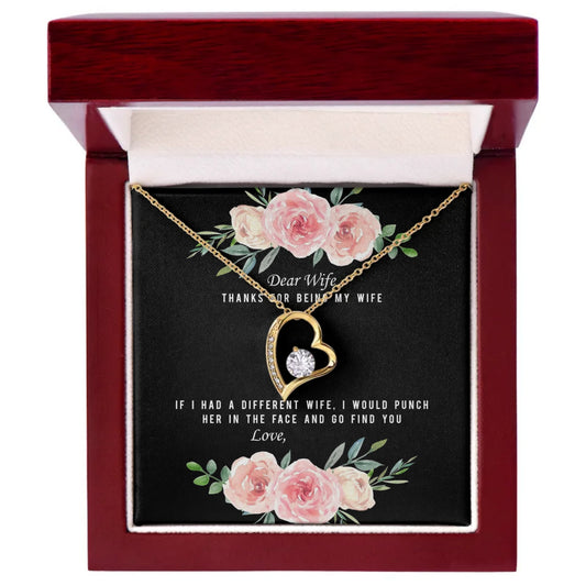 Thanks For Being My Wife Forever Love Personalized Necklace For Mother's Day
