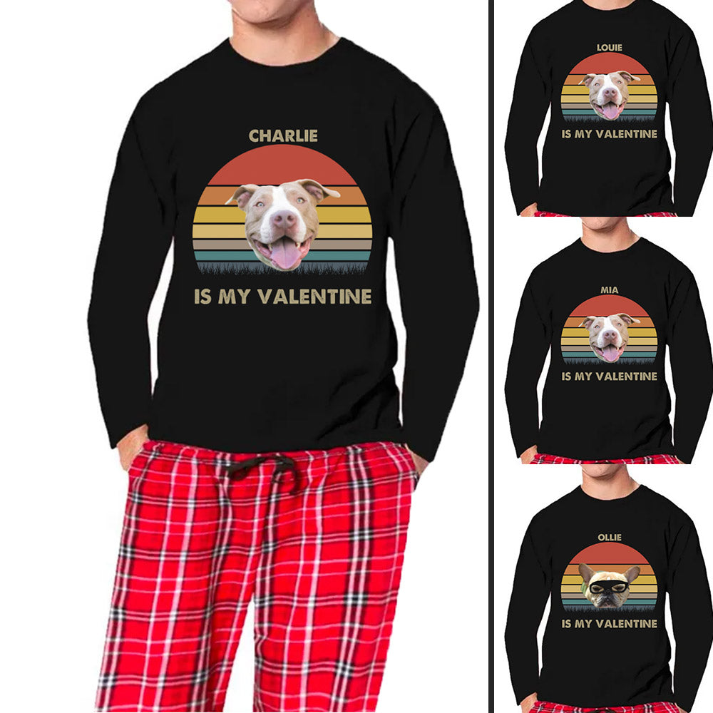 My Valentine's Dog Face Men's Matching Christmas Pajama Sets