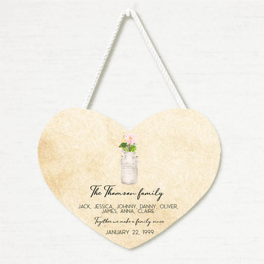 Family Birth Month Flower Personalized Heart-shaped Tablet