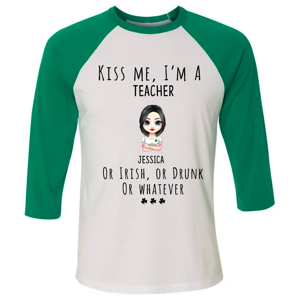 Kiss Me I'm A Sleeve Baseball Tee