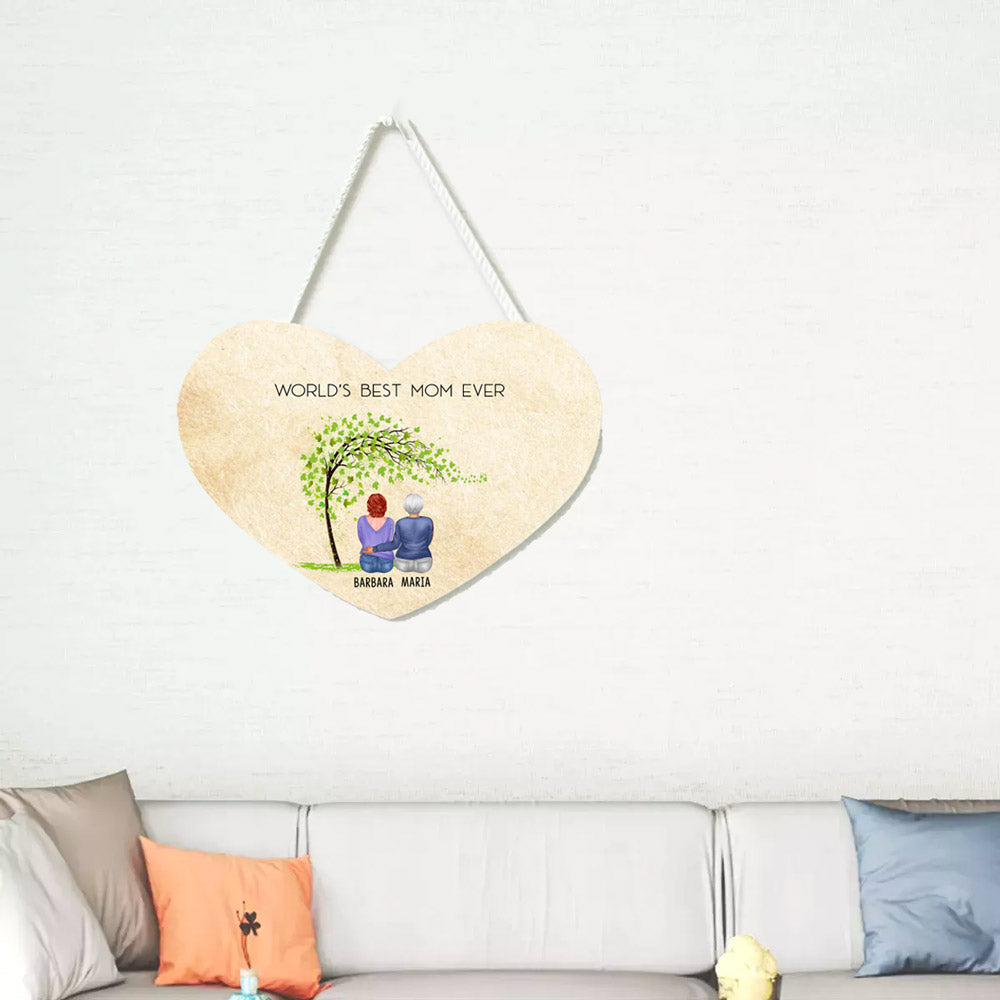 World's Best Mom Ever Personalized Heart-shaped Tablet