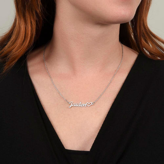 White Gold Custom Name Necklace For Mother's Day